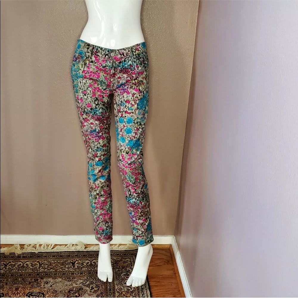7 For All Mankind, Garden Party print jeans. - Picture 1 of 6
